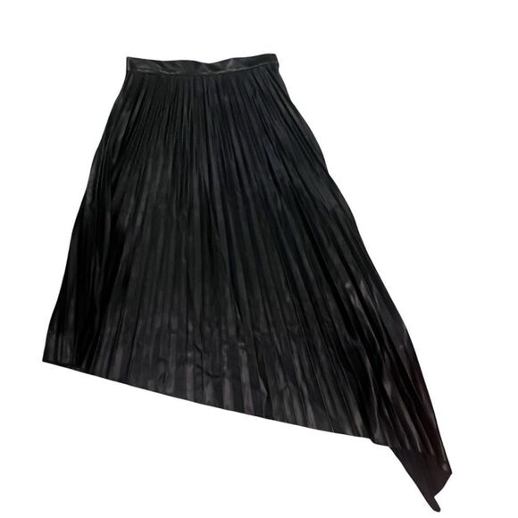 Bishop + Young Presley Vegan pleated Leather Skirt women's size small in black - Picture 10 of 15